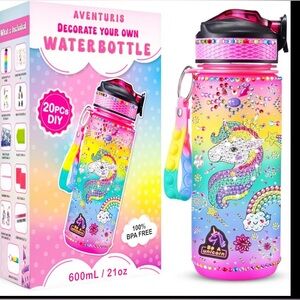Unicorn Water Bottle - Pink and Yellow